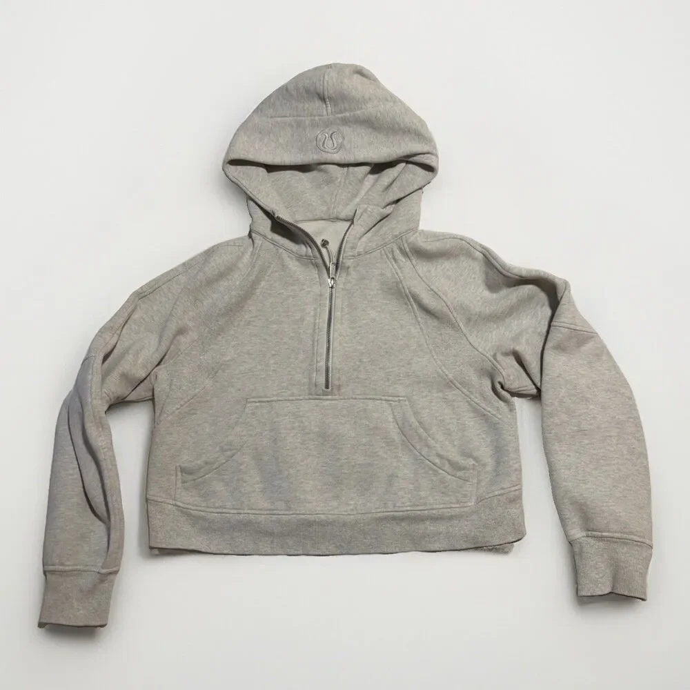 Lululemon Scuba Hoodie Oversized Half Zip Fleece Womens XS/S Heather Gray